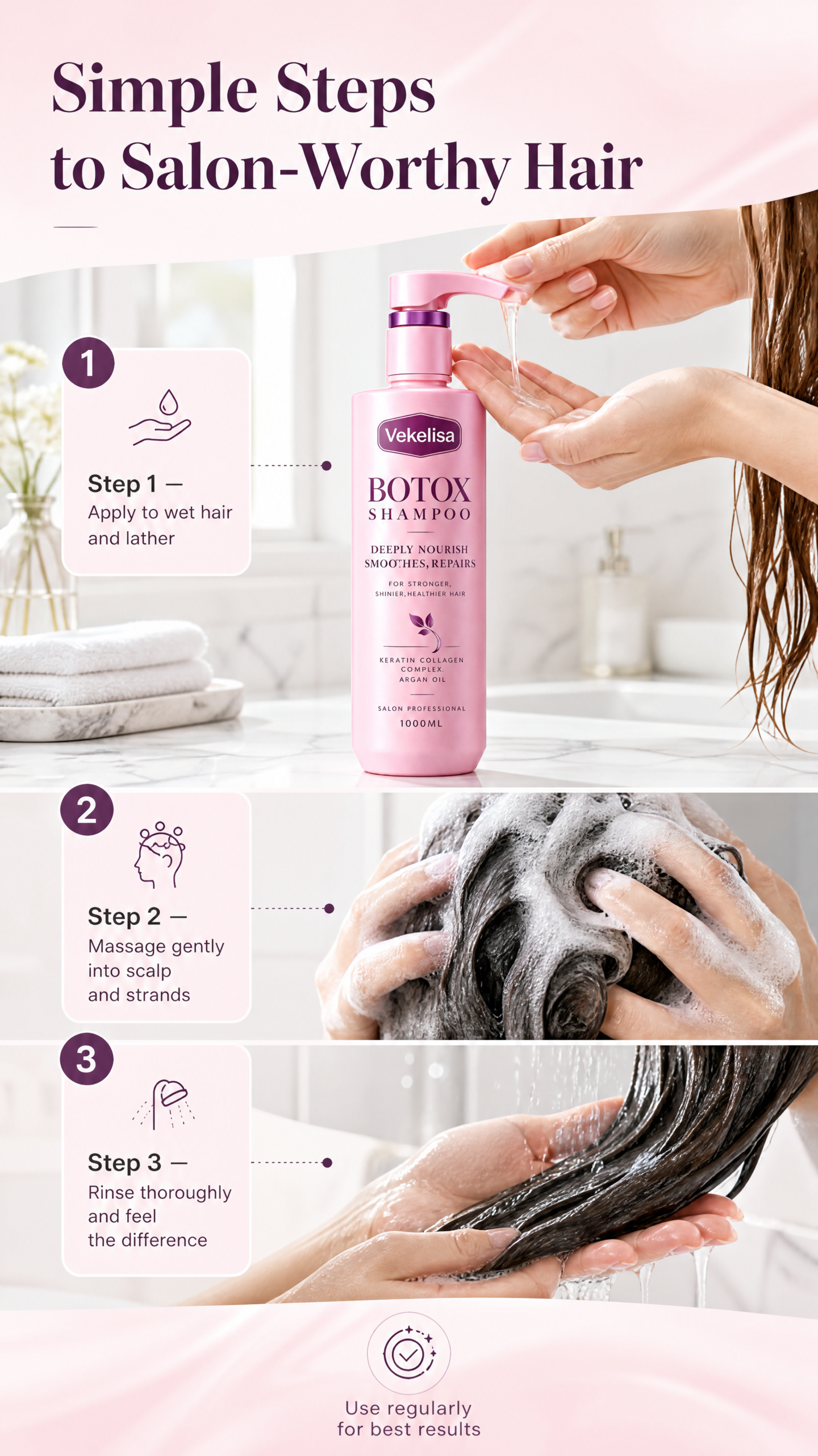Botox Shampoo – Deep Nourishment, Smoothing & Hair Repair - 图片 3